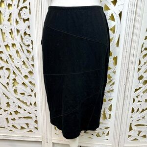 Porto San Francisco Basic Black Pull On Jersey Pencil Skirt